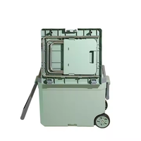 Glacière de Camping en plein air pliable Portable avec roues tabouret de Table de pique-nique à roues ensemble pour stockage de glace cadeau personnel parfait