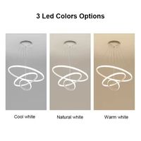 Lustre LED circulaire moderne à intensité variable 3-CCT, suspension de luxe pour salon, salle à manger, îlot de cuisine