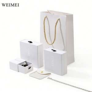 WEIMEI Boîte à bijoux en carton Tiroir coulissant Design Anneau Boucle d'oreille Collier Emballage Logo personnalisable - Product Image 5