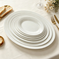 Assiette à poisson en porcelaine blanche massique, plat de service en céramique pour fruits de mer, pour hôtels et restaurants, compatible lave-vaisselle, qualité alimentaire, classique