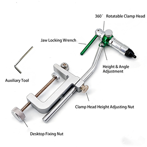 Pince de fixation rotative à 360° en acier au carbone pour <span class=keywords><strong>montage</strong></span> de mouches de pêche, outil <span class=keywords><strong>rotatif</strong></span> professionnel pour mouches, hameçons, leurres à truite - Product Image 6