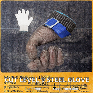 Gants de sécurité <span class=keywords><strong>anti</strong></span>-<span class=keywords><strong>coupure</strong></span> en acier inoxydable ANSI 9 pour <span class=keywords><strong>cuisine</strong></span>, revêtement en maille métallique, EN388, résistance à la <span class=keywords><strong>coupure</strong></span> de niveau 5, résistance à l'abrasion, YULAN - Product Image 3