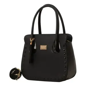 Bolso de Mano Negro para Mujer Fana Alessia M3793, Diseño con Borlas de Microfibra y Cuero Sintético, para Uso Diario - Product Image 3