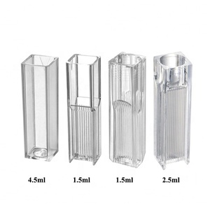 คิวเวตต์แบบใช้แล้วทิ้ง ถ้วยตัวอย่างขนาดเล็ก 1.5 มล. 2.5 มล. 4.5 มล. คิวเวตต์พลาสติกสำหรับเครื่องสเปกโตรโฟโตมิเตอร์ - Product Image 1