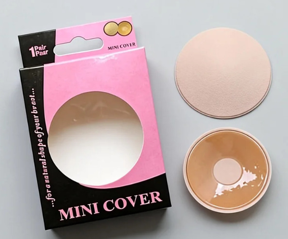 colorful Nylon fabric nipple covers, skin tone,