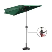 La mitad de Patio sombrilla 9 pies al aire libre Patio la mitad paraguas con 5 costillas resistente a la decoloración apartamento o casa paraguas