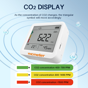 Yhcmeter <span class=keywords><strong>Co2</strong></span> Monitor Detector de dióxido de carbono Monitor de calidad del aire portátil <span class=keywords><strong>Co2</strong></span> Alarma - Product Image 4