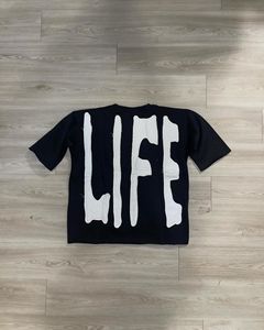 Camiseta Corta de Algodón 100% de Alta Calidad, Estilo Holgado, con Letras Bordadas Desgastadas, para Hombre - Product Image 6