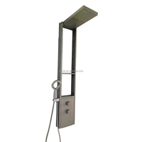 Panneau de douche réglable en hauteur en acier inoxydable X7104, couleur noire