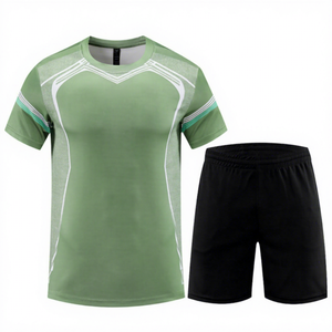 Conjunto Deportivo Unisex <span class=keywords><strong>de</strong></span> Verano para Correr, <span class=keywords><strong>de</strong></span> Secado Rápido, Poliéster, Holgado, para Fitness, Camiseta <span class=keywords><strong>de</strong></span> Manga Corta y Pantalones Cortos Elásticos - Product Image 2