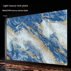 Foshan <span class=keywords><strong>Dalle</strong></span> de pierre de luxe 900X2700 Grain continu léger brillant pour TV canapé fond mur salon carreaux d'intérieur utiliser - Product Image 2