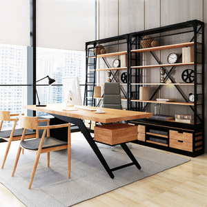 Librería Industrial, Estantería Alta de Metal con 5 Niveles y Escalera para Librería - Product Image 5
