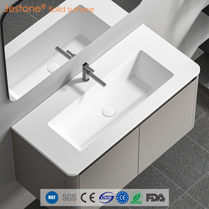 <span class=keywords><strong>Lavabo</strong></span> Rectangular de Superficie Sólida Acrílica de Grado Comercial Jestone |   Garantía de más de 5 años |   Para Proyectos de Hoteles, Apartamentos y Resorts - Product Image 2