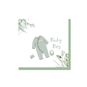 DAMAI - Juego de Platos de Papel para Decoración de Baby Shower de Niño, Color Verde, Juego de Platos, Servilletas y Vasos de Papel para Revelación del Género del Bebé - Product Image 5