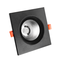 Projecteur LED COB encastré double tête en aluminium, anti-éblouissement, grille carrée, pour hôtels modernes, espaces commerciaux et salles d'exposition