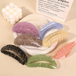 Pinza de Pelo Retro para Mujer, Diseño de Leopardo Marmoleado, Acrílico, 11 cm, para Uso Diario, Accesorios para el Cabello de Tamaño Mediano para Chicas - Product Image 2