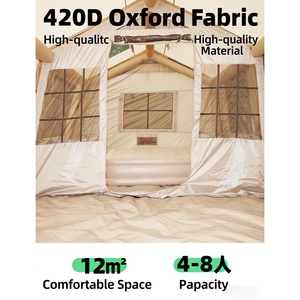เต็นท์ตั้งแคมป์แบบเป่าลม 6/8 คน ขนาดใหญ่ 2 ชั้น ผ้า Oxford 420D เคลือบ PVC พกพาสะดวก กางเร็ว 2 ประตู พร้อมปั๊ม กันน้ำ สำหรับกิจกรรมกลางแจ้ง - Product Image 3