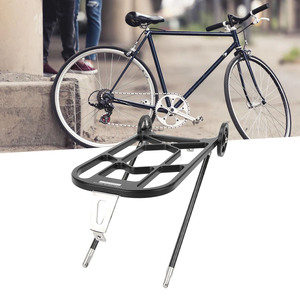 Porte-bagages arrière pliable pour vélo, porte-bagages en alliage d'aluminium haute résistance avec roues pour <span class=keywords><strong>Brompton</strong></span> noir - Product Image 5