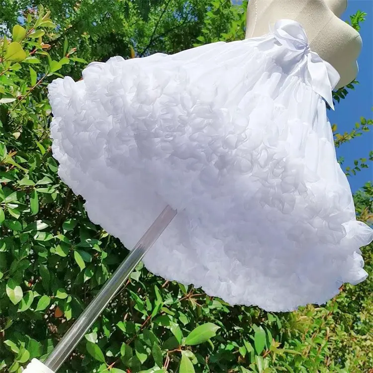 2024 novo design direto Lolita Nuvem saias de apoio branco desossado fio macio saia inchada petticoat