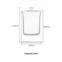 Bouteille de parfum vide de Texture en verre de 75ml, bouteille de parfum personnalisée haut de gamme, vente transfrontalière facile, Offre Spéciale
