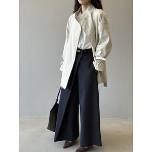 Manteau <span class=keywords><strong>trench</strong></span> à col montant de style britannique pour femmes, ample et décontracté, automne, avec des bretelles et une taille cintrée, style <span class=keywords><strong>mi</strong></span>-<span class=keywords><strong>long</strong></span> - Product Image 5
