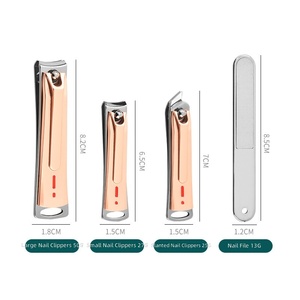 Ensemble de coupe-ongles en or rose, lame incurvée, coupe-ongles pour manucure, ouverture large des mâchoires avec lime à ongles pour les ongles des doigts et des orteils - Product Image 5