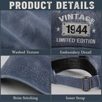 Gorra de Béisbol Deportiva Vintage Personalizada con Efecto Desgastado, Bordado de Logotipo 3D, Estilo Dad Hat en Mezclilla Azul, Visera Curva Ajustable de 6 Paneles
