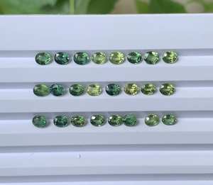 Zafiro Verde Natural |   Zafiro de Corte Ovalado de 5.0x4.0mm |   Zafiro Natural para Anillos de Boda y Par de Pendientes |   OM GEMS TZ Origin - Product Image 4