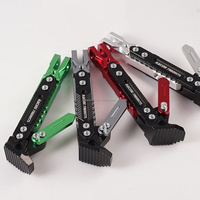 Béquille Universelle de Moto Support Latéral Support de Pied de Pied Réglable Trépied Latéral CNC Alliage Moto Béquille de Stationnement