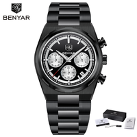 Montre-bracelet à quartz Benyar BY-5204, nouvelle mode, bracelet en acier inoxydable, étanche, montre-bracelet de luxe pour homme, Reloj avec coffret