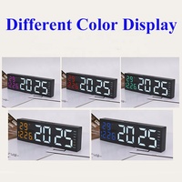 Reloj Despertador Digital LED de Pared con Temperatura, Calendario, Retroiluminación Ajustable y Temporizador para Dormitorio u Oficina