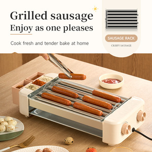 <span class=keywords><strong>Asador</strong></span> de Salchichas Eléctrico Multifuncional 3 <span class=keywords><strong>en</strong></span> 1 con Bandejas Extraíbles para Asar Salchichas y Cocinar <span class=keywords><strong>en</strong></span> Superficie Plana - Product Image 4