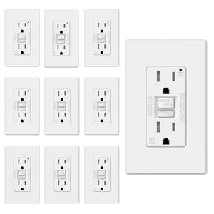 Placa Pared Decorativa GFCI Interruptor Blanco 50 Unidades Placas Para Enchufes E Interruptores Sin Tornillos - Pack De 50 Unidades, Color Blanco, Plástico Cubiertas Interruptores GFCI