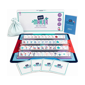Jeu de Mahjong américain miniature portable, 160 tuiles avec supports en acrylique et tapis en néoprène, jeu de Mahjong de voyage pour débutants et enfants - Product Image 1