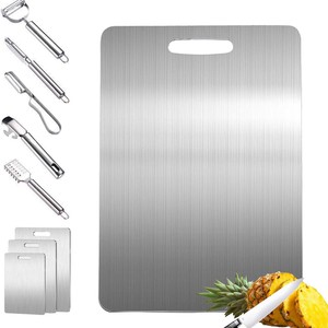 Stainless Steel Cutting Board 304 Rectangle Dishwasher Safe For Kitchen Vegetable Fruit Chopping - Product Image 5
