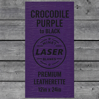Feuilles de similicuir croco violet à noir 12x24 pouces, vierges, pour gravure laser, avec support en tissu épais pour découpe de logo