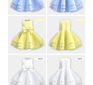 ชุดเดรสปาร์ตี้แขนกุดลายทางสำหรับเด็กผู้หญิงพร้อมโบว์ใหญ่ - Product Image 2