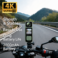 Kamera Aksi Mini 4K WiFi dengan Lensa Depan Belakang untuk Helm Motor, Sepeda, dan Berkendara di Luar Ruangan