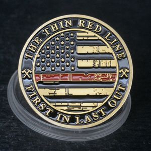 Première dans la dernière pièce de prière Saint des pompiers Red Line Challenge Coin - Product Image 4