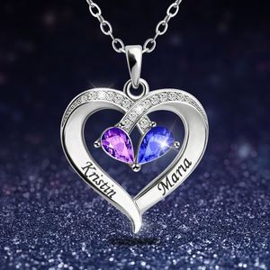 Pendent Gold Heart <b>Necklace</b> Gifts Glitter Engraved Pendant Artificial Natural Stone Amulet <b>Custom</b> Jewelry Birthstone Jewellery - Product Image 1