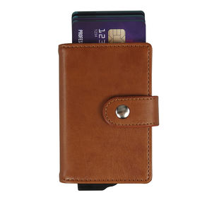 Rfid Blocking Custom Id <b>Card</b> <b>Holder</b> Aluminum Leather <b>Wallet</b> Anti Theft Front Pocket <b>Card</b> <b>Holder</b> <b>Wallet</b> Short Fashion PU Unisex - Product Image 2