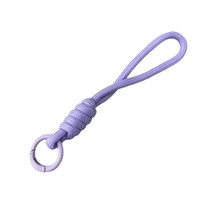 Porte-clés tressé coloré tendance, style esthétique Ins, breloque de téléphone, dragonne courte tressée pour sacs à main de filles, vente en gros