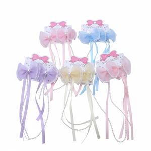 Tending Fashion ragazze accessori per capelli perla strass orecchie di gatto tessuto vendita calda all'ingrosso decorazione dei capelli - Product Image 2