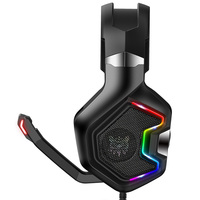 Casque de jeu filaire ONIKUMA K10 PRO avec éclairage RGB, haut-parleurs 50 mm, basses stéréo, micro anti-bruit, casque supra-auriculaire pour PC PS4 PS5