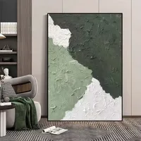 Peinture à l'huile en relief 3D faite à la main, abstraite, géométrique, paysage texturé en relief 3D, tableaux sur toile pour la décoration murale de la maison