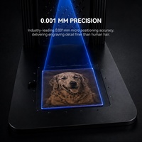 Mesin Pengukir Laser Ganda Genesis-M1 Compact 2W Inframerah 10W Dioda Biru 105x105mm untuk Penandaan Logam Kayu Portabel Desktop WiFi Lightburn
