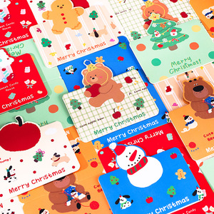 Carte de vœux de Noël rétro, carte cadeau, carte de message de bénédiction, impression papier, vente en gros pour fleuristes et usines - Product Image 2