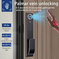 Serrure numérique intelligente Glomarket Tuya WIFI avec clé RFID pour porte en bois, reconnaissance d'empreintes digitales et faciale, contrôle par application et stockage cloud