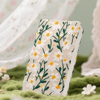 Nueva Margarita Floral tela bordada diario cuaderno escuela estudiante Tapa dura cubierta de tela nota libro papelería personalizado A6
