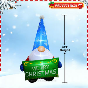 Gnomos Inflables Navideños de 4 Pies Personalizados de Fábrica con Letrero de Feliz Navidad para Decorar el Jardín, Césped y Fiestas - Product Image 2